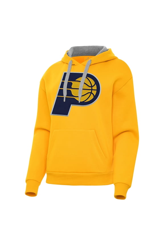 Women's Antigua Gold Indiana Pacers Victory Pullover Hoodie