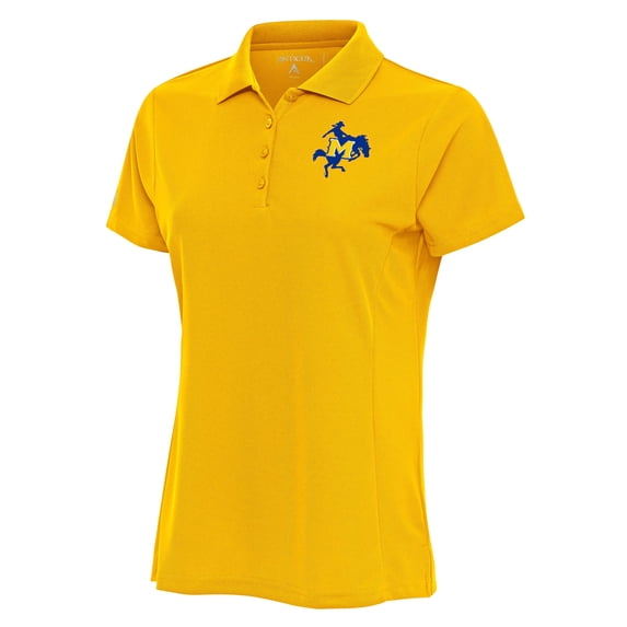 Women's Antigua Gold McNeese State Cowboys Legacy Pique Polo