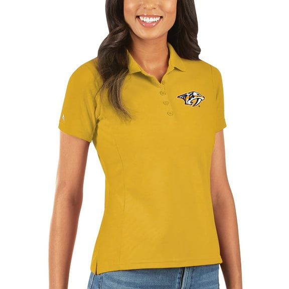 Women's Antigua Gold Nashville Predators Legacy Pique Polo