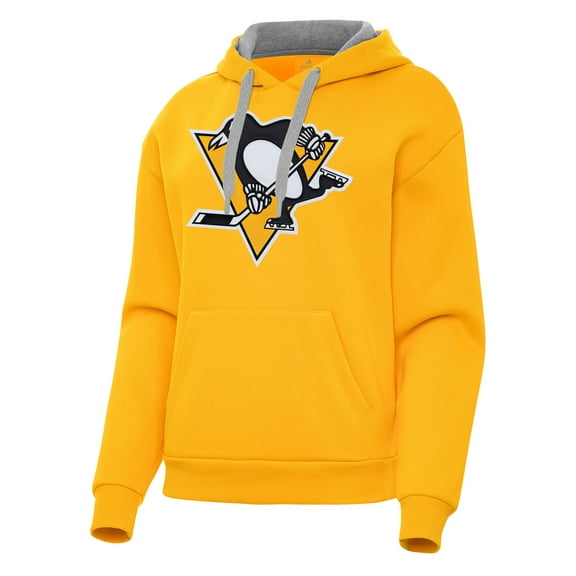 Women's Antigua Gold Pittsburgh Penguins Victory Pullover Hoodie