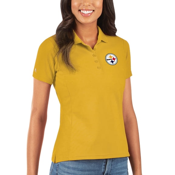 Women's Antigua Gold Pittsburgh Steelers Legacy Pique Polo