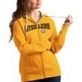 thumbnail image 1 of Women's Antigua Gold Pittsburgh Steelers Wordmark Victory Full-Zip Hoodie, 1 of 1