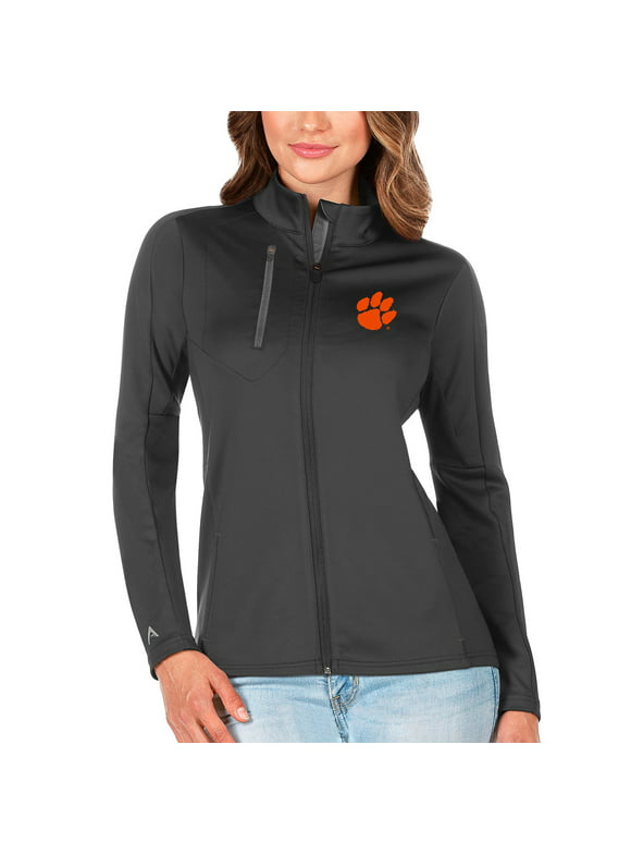 Women's Antigua Graphite/Silver Clemson Tigers Generation Full-Zip Jacket
