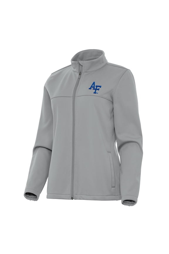 Women's Antigua Gray Air Force Falcons Links 2 Golf Full-Zip Jacket