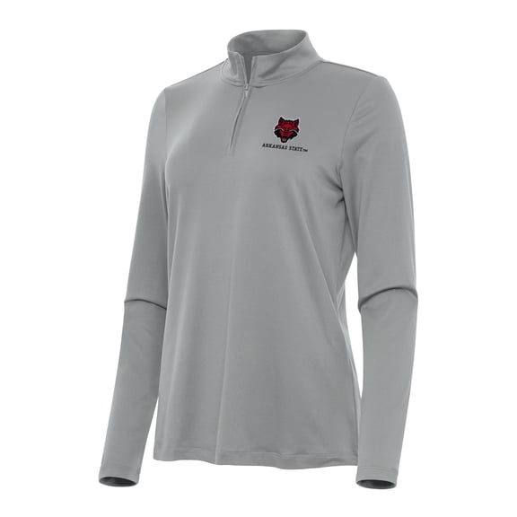 Women's Antigua Gray Arkansas State Red Wolves Reprocess Quarter-Zip Top