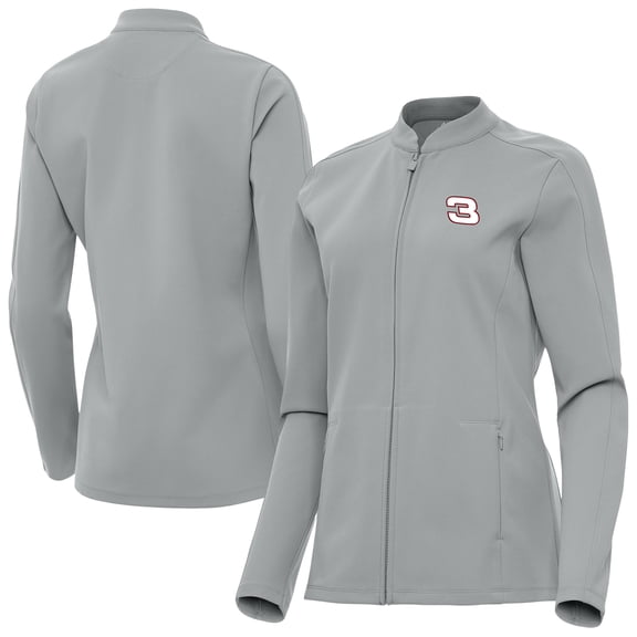Women's Antigua Gray Austin Dillon Regard Full-Zip Jacket
