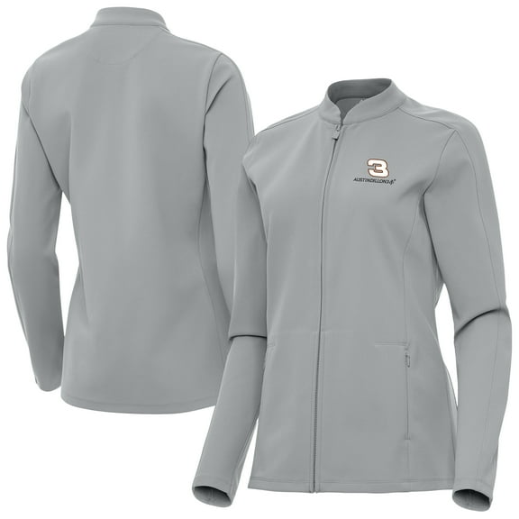 Women's Antigua Gray Austin Dillon Regard Full-Zip Jacket