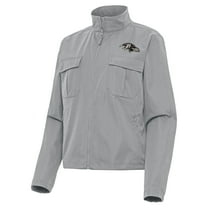 Women's Antigua Gray Baltimore Ravens  Brushed Carbon Even Par Full-Zip Jacket
