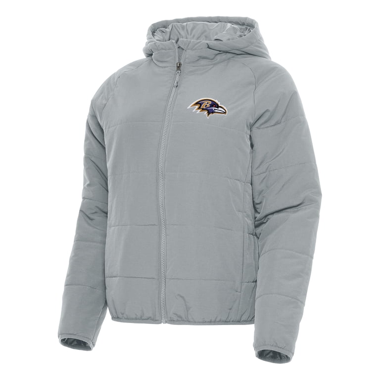 Women's Antigua Gray Baltimore Ravens Universe Full-Zip Hoodie