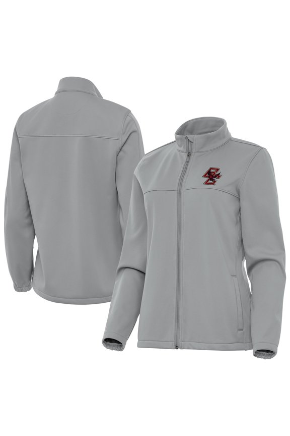 Women's Antigua Gray Boston College Eagles Links 2 Golf Jacket