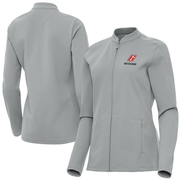 Women's Antigua Gray Brad Keselowski Regard Full-Zip Jacket