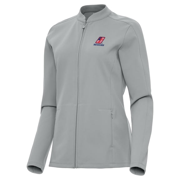 Women's Antigua Gray Brad Keselowski Regard Full-Zip Jacket