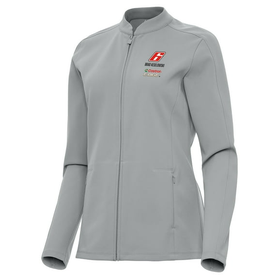 Women's Antigua Gray Brad Keselowski Regard Full-Zip Jacket