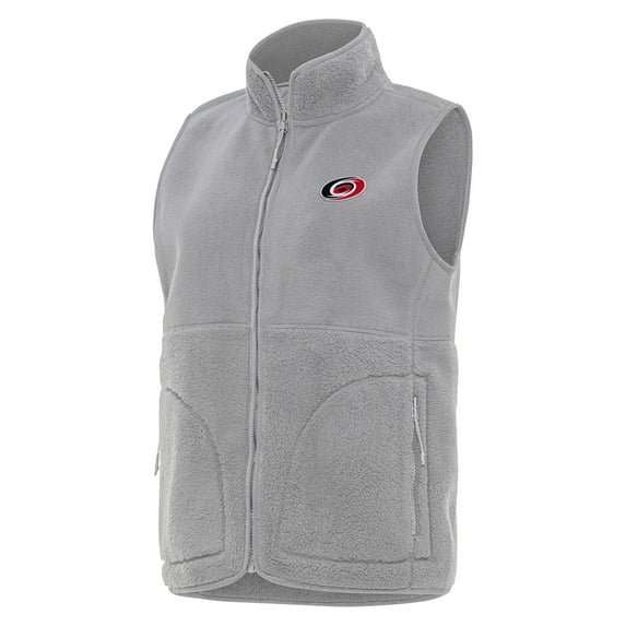 Women's Antigua Gray Carolina Hurricanes Nostalgic Full-Zip Vest