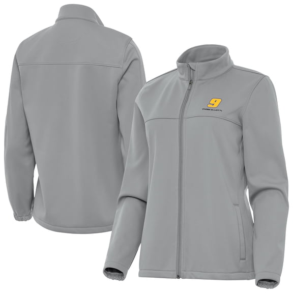 Women's Antigua Gray Chase Elliott Links 2 Full-Zip Golf Jacket