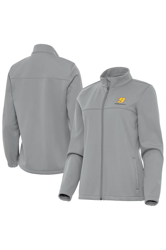 Women's Antigua Gray Chase Elliott Links 2 Full-Zip Golf Jacket