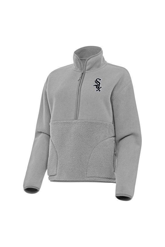 Women's Antigua Gray Chicago White Sox Figure Half-Zip Sweatshirt