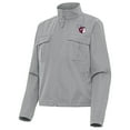 thumbnail image 1 of Women's Antigua Gray Cleveland Guardians Even Par Full-Zip Jacket, 1 of 1