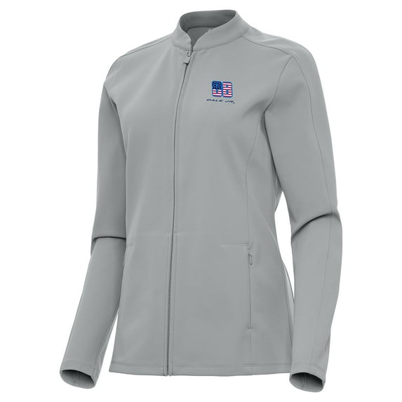 Women's Antigua Gray Dale Earnhardt Jr. Regard Full-Zip Jacket
