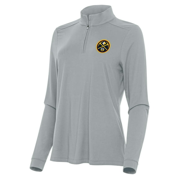 Women's Antigua Gray Denver Nuggets Intent Quarter-Zip Top