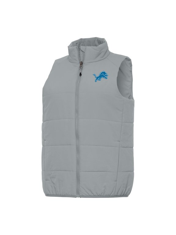 Women's Antigua Gray Detroit Lions Experience Full-Zip Vest