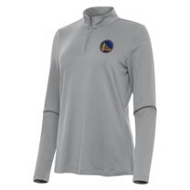 Women's Antigua Gray Golden State Warriors Reprocess Quarter-Zip Top