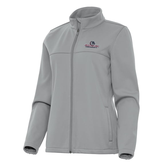 Women's Antigua Gray Gonzaga Bulldogs Links 2 Full-Zip Golf Jacket
