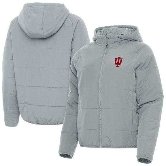 Women's Antigua  Gray Indiana Hoosiers Universe Full-Zip Hoodie Jacket