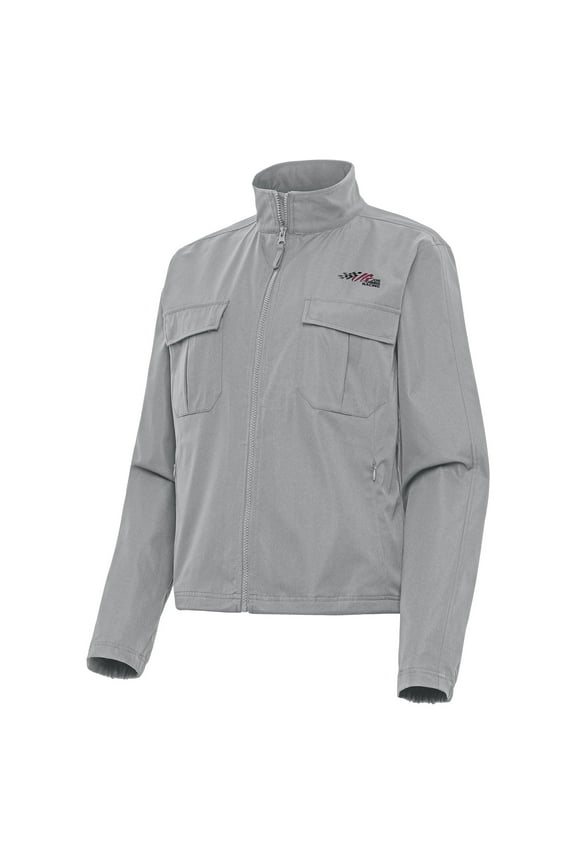 Women's-Antigua Gray Joe Gibbs Racing Even Par Full-Zip Jacket