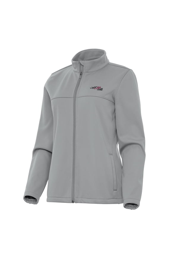 Women's-Antigua Gray Joe Gibbs Racing Links 2 Full-Zip Golf Jacket