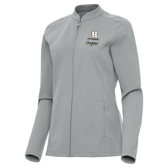 Women's Antigua Gray Kyle Busch Regard Full-Zip Jacket