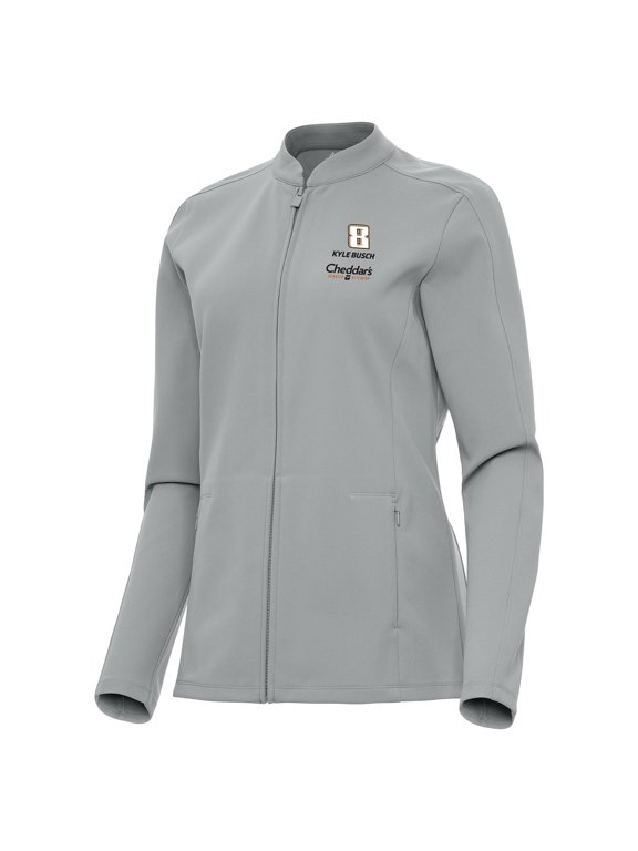Women's Antigua Gray Kyle Busch Regard Full-Zip Jacket