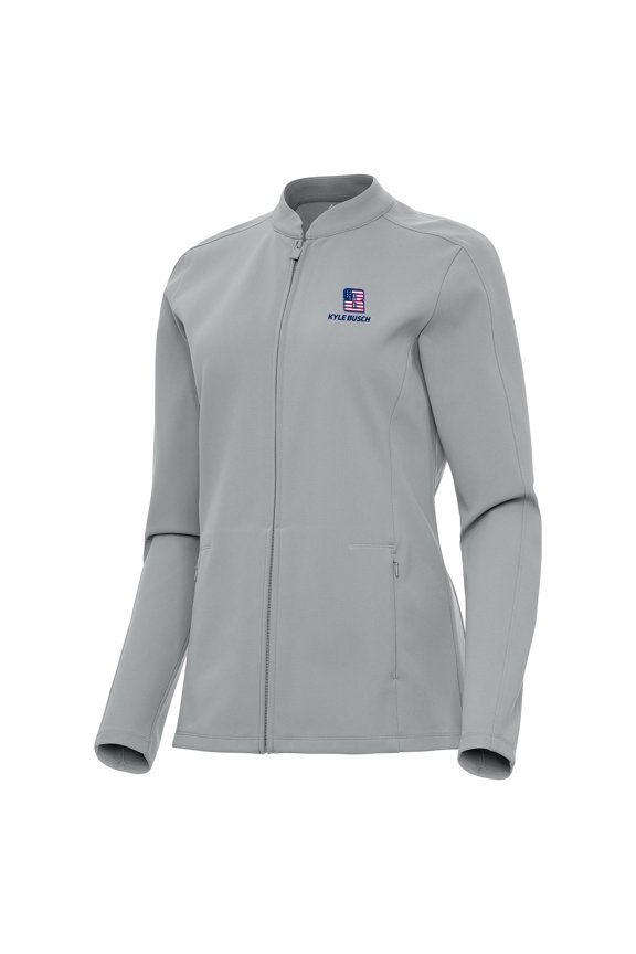 Women's Antigua Gray Kyle Busch Regard Full-Zip Jacket