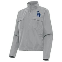 Women's Antigua Gray Los Angeles Dodgers Even Par Full-Zip Jacket