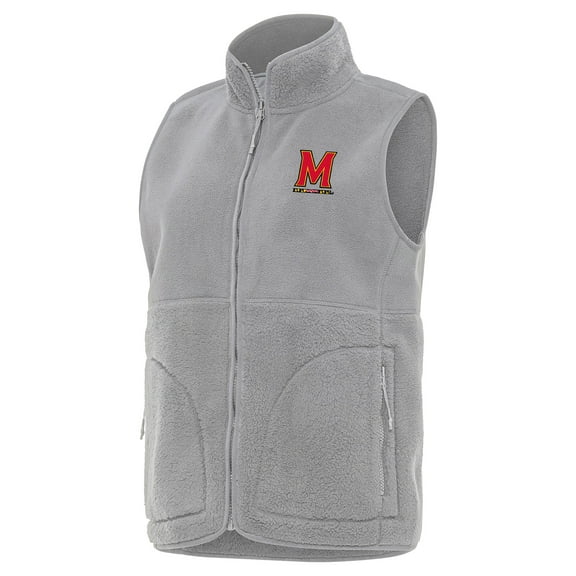 Women's Antigua  Gray Maryland Terrapins Nostalgic Full-Zip Vest