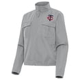 thumbnail image 1 of Women's Antigua Gray Minnesota Twins Even Par Full-Zip Jacket, 1 of 1