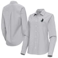 thumbnail image 1 of Women's Antigua Gray Minnesota United FC Porter Woven Tri-Blend Long Sleeve Button-Up Shirt, 1 of 3