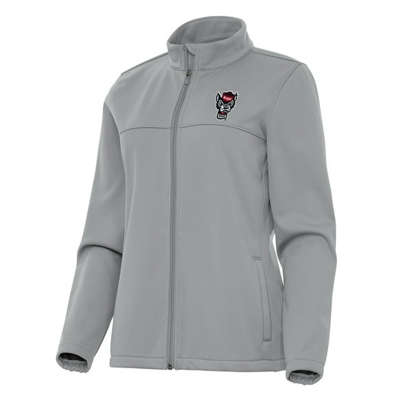 Women's Antigua Gray NC State Wolfpack Links 2 Full-Zip Golf Jacket