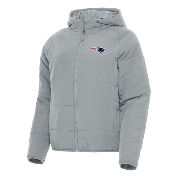 Women's Antigua Gray New England Patriots Universe Full-Zip Hoodie Jacket