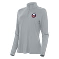 thumbnail image 1 of Women's Antigua Gray New York Islanders Intent Quarter-Zip Top, 1 of 1