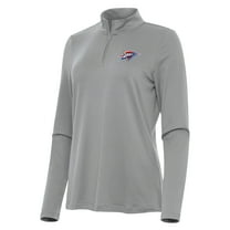 Women's Antigua Gray Oklahoma City Thunder Reprocess Quarter-Zip Top
