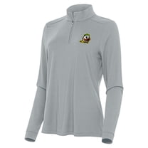 Women's Antigua Gray Oregon Ducks Intent Quarter-Zip Top