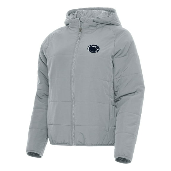 Women's Antigua Gray Penn State Nittany Lions Universe Full-Zip Puffer Jacket