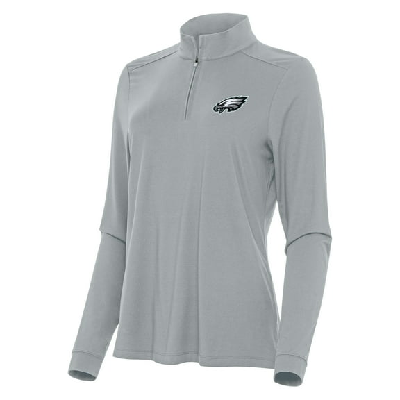 Women's Antigua  Gray Philadelphia Eagles Intent Quarter-Zip Sweatshirt