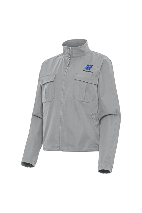 Women's Antigua Gray Ricky Stenhouse Jr. Even Par Full-Zip Jacket