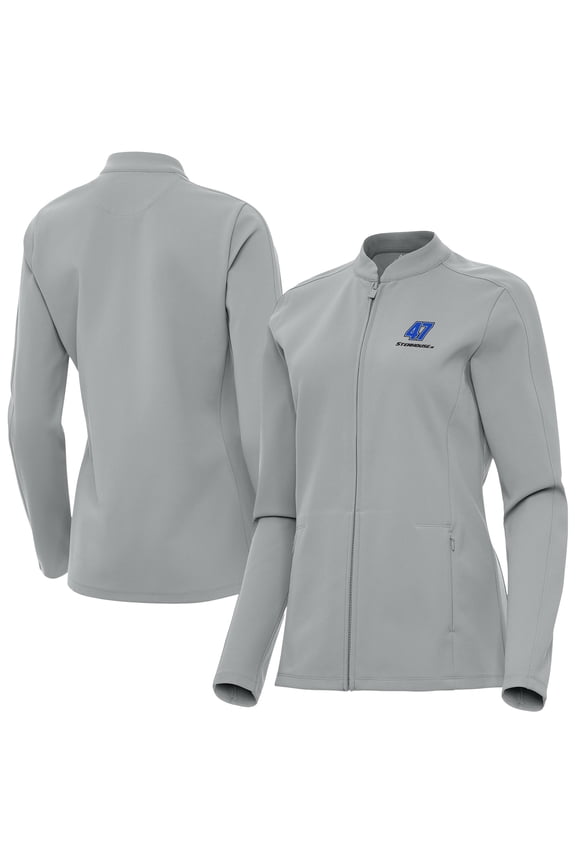 Women's Antigua Gray Ricky Stenhouse Jr. Regard Full-Zip Jacket