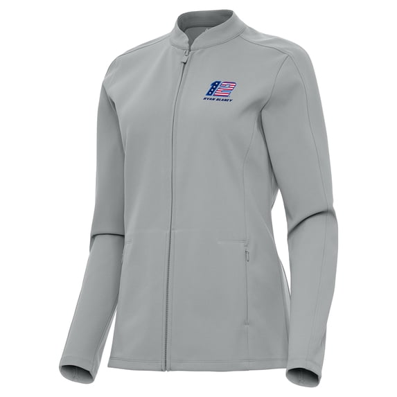 Women's Antigua Gray Ryan Blaney Regard Full-Zip Jacket