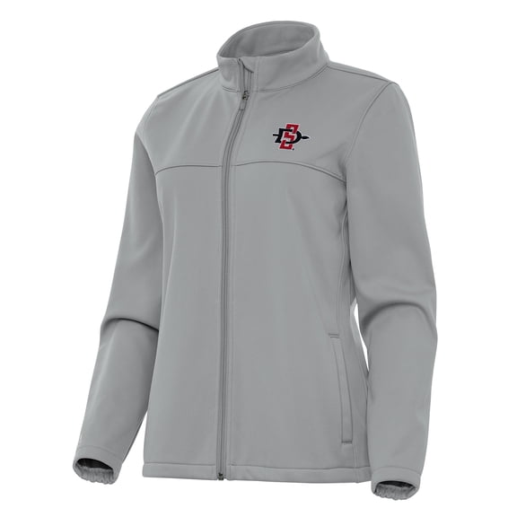 Women's Antigua Gray San Diego State Aztecs Links 2 Full-Zip Golf Jacket