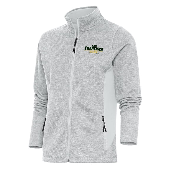 Women's Antigua Gray San Francisco Dons Course Full-Zip Jacket