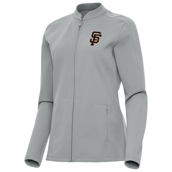 Women's Antigua Gray San Francisco Giants Regard Full-Zip Jacket